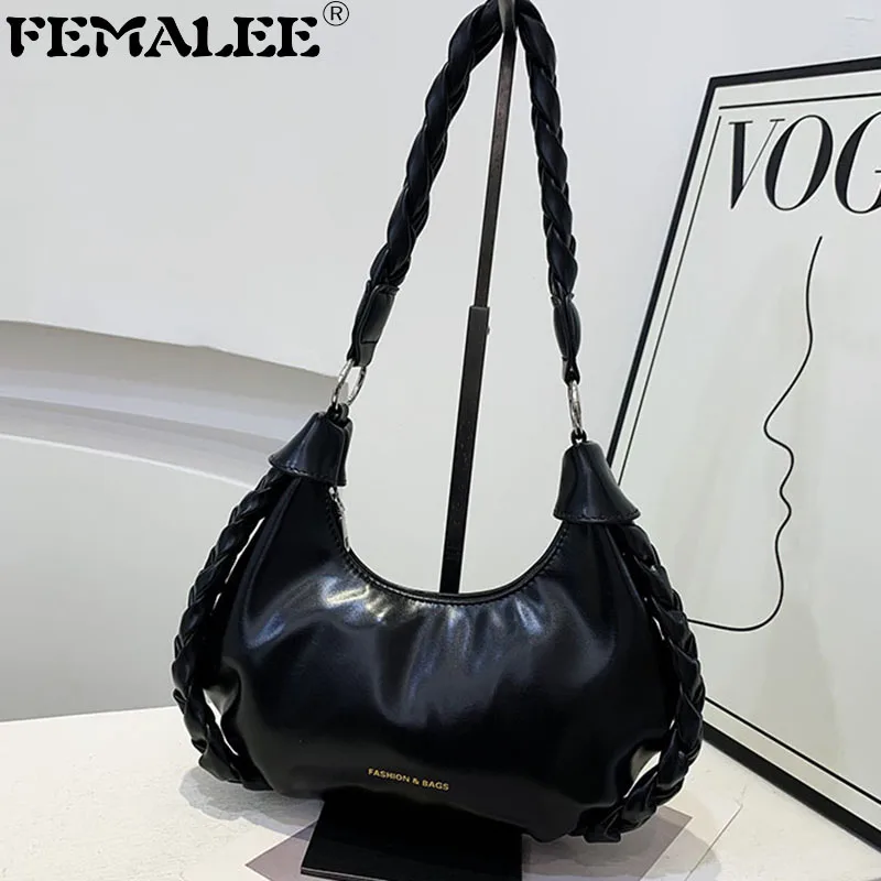 

Роскошная женская Сумка Хобо из искусственной кожи, модные сумочки на плечо, дизайнерские брендовые тоуты с полумесяцем