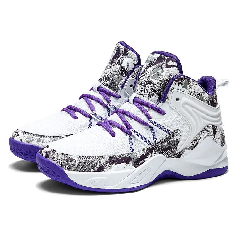Fashion Basketball Shoes for Men High-top Actual Outdoor Sports Running Shoes Wear-resistant Light Sneakers Large Size 36-45