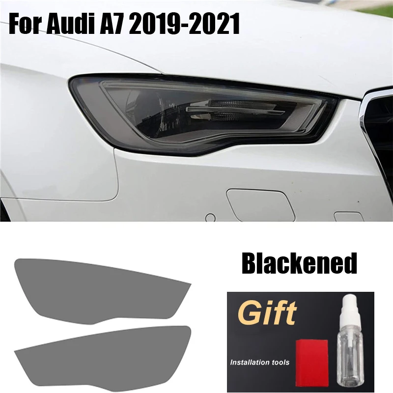 

Black/Transparent TPU auto Headlamp, Protective film for front light, Audi A7 2015-2021 decal, protective accessories