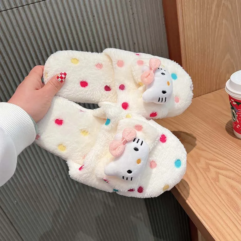 Тапочки с рисунком аниме Sanrio Hello Kitty Y2K осенне-зимние модные новые женские