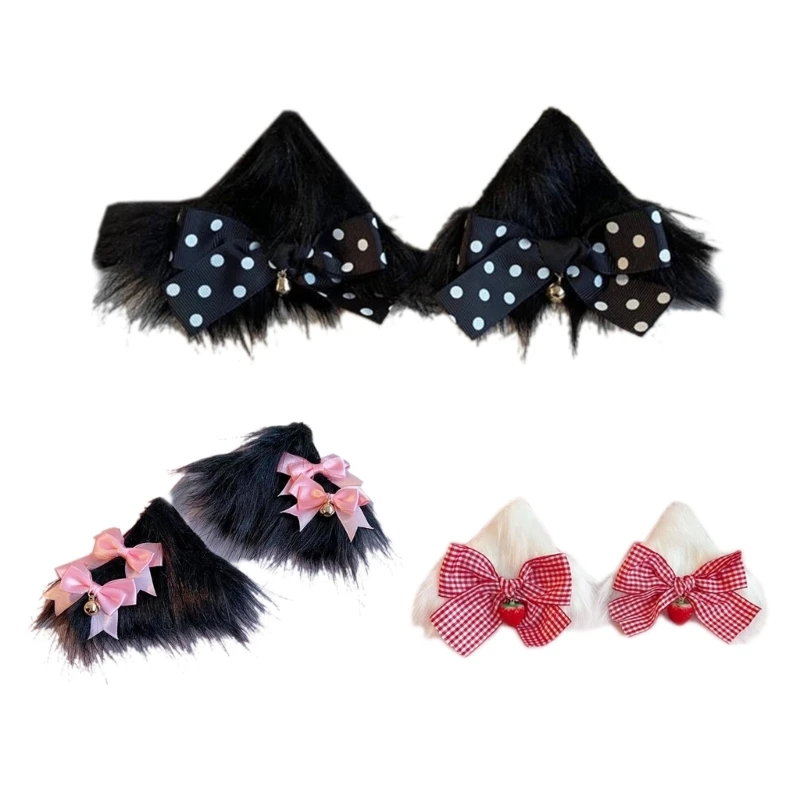 

Пушистые заколки для волос, анимационные заколки для волос с животными, боковые заколки для девочек, головные уборы для косплея