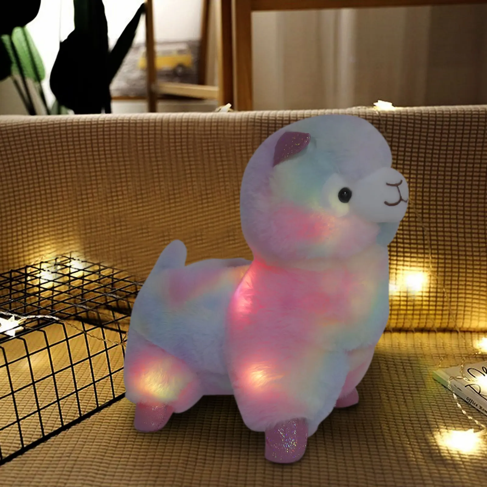 

Plush Toy Color Glowing Soft 13in LED Throw Pillow With LED Color Night Light For Kids Christmas Birthday Gift