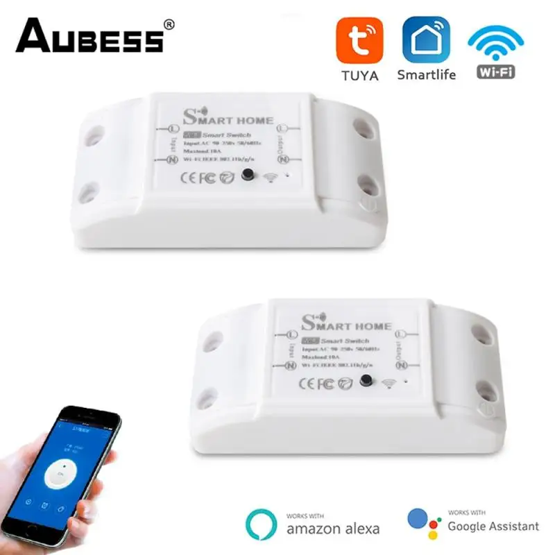 

Умный выключатель света Tuya с Wi-Fi, Универсальный мини-выключатель с дистанционным управлением через приложение «сделай сам», работает с Alexa ...