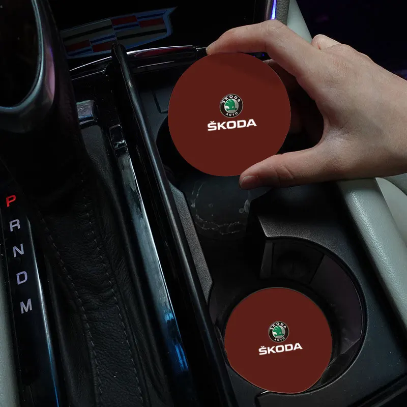 

Car Coaster Water Cup Anti-slip Pad Waterproof for Skoda octavia 2 a5 a7 rapid fabia yeti superb KAMIQ KAROQ SCALA Accessories