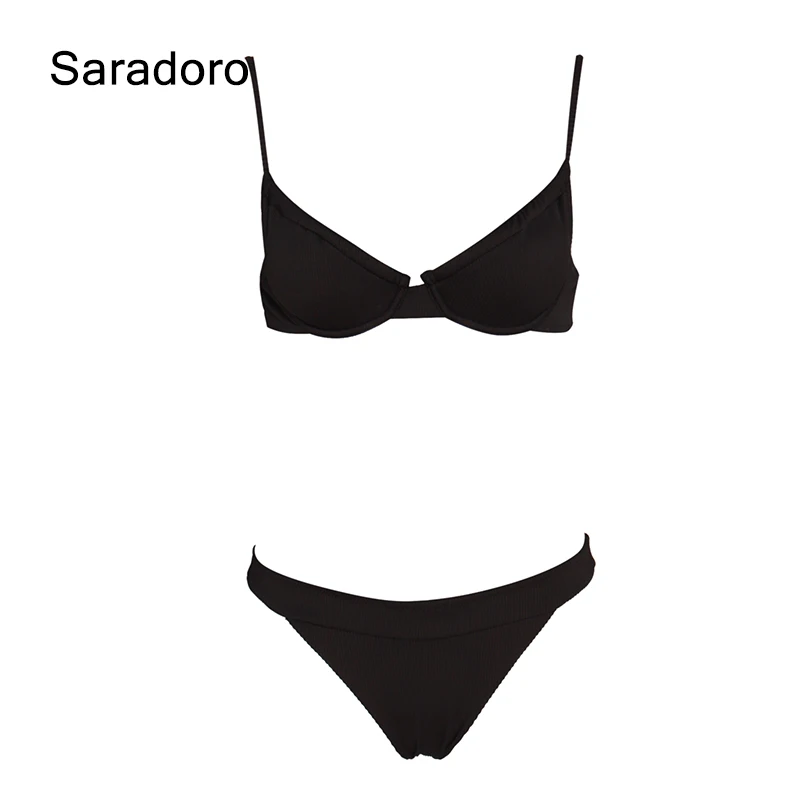 

Saradoro Underwire Bikinis Solid Low Waist Women's Swimwear Two-Piece Swimsuit Beachwear Bathing Suit 2022 Swimming Suit Biquini