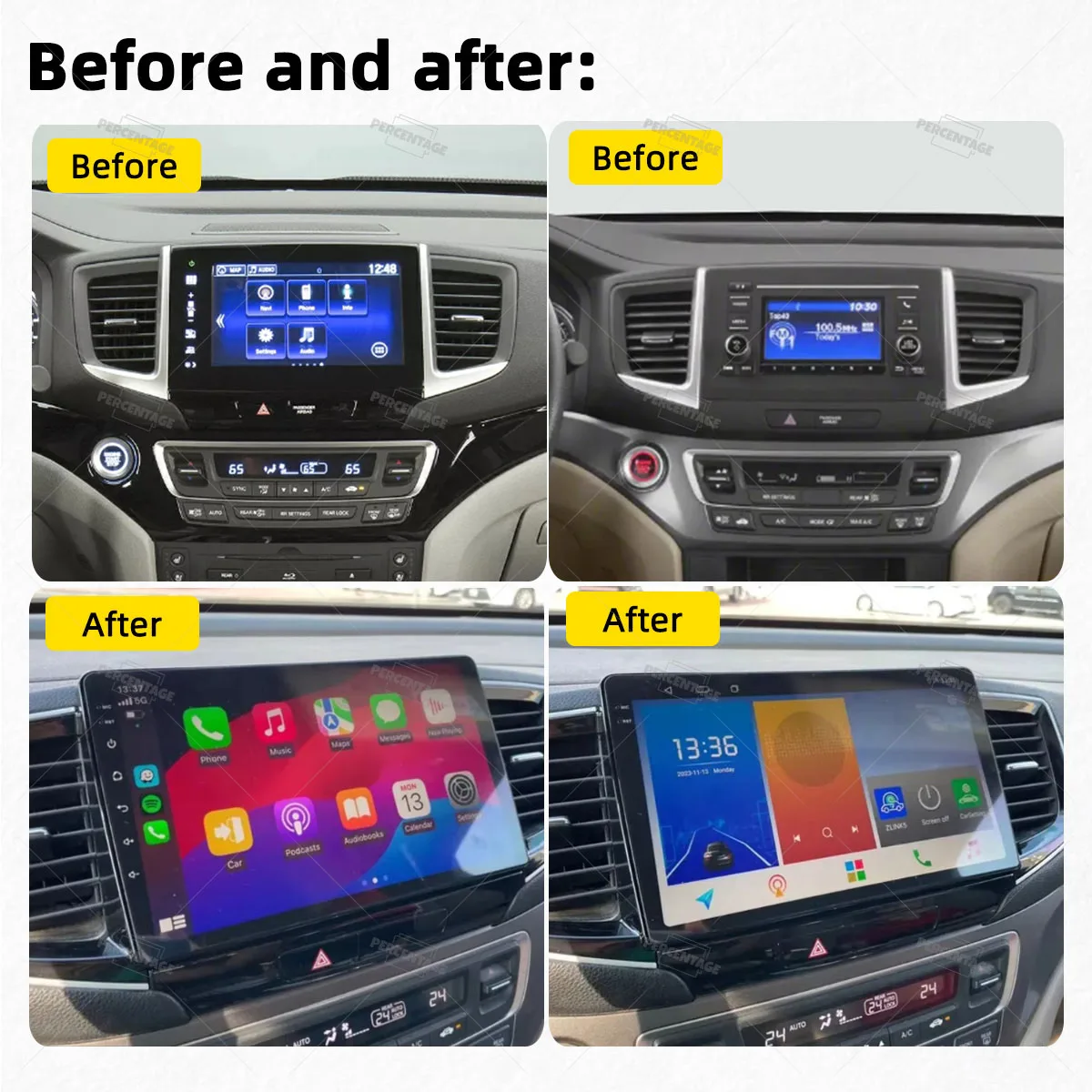 Автомобильный радиоприемник для Honda Pilot 2016-2020 2-диночный Android стерео