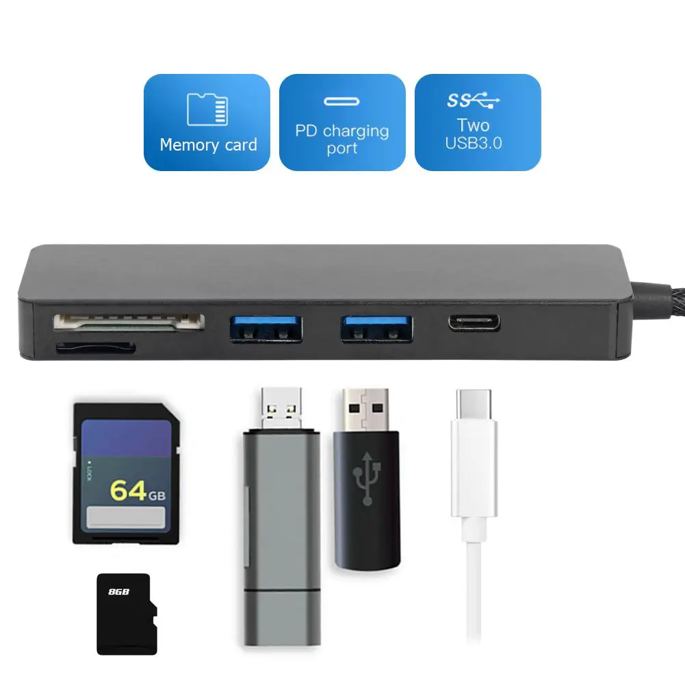 

5 в 1, USB 3,0 Type-C TF безопасный цифровой картридер, адаптер для разных портов памяти, поддержка Windows XP Mac 10.2.8 или более поздней версии