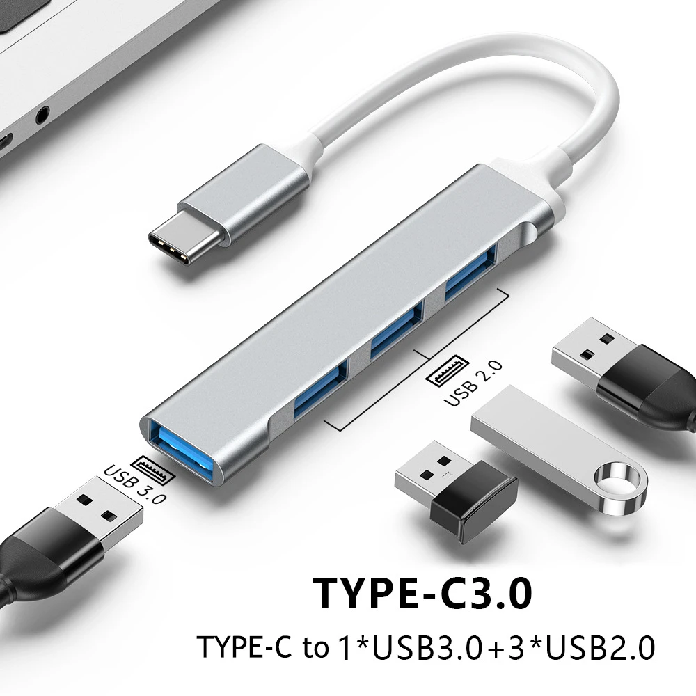 4 в 1 USB 3.0 Type-C Расширительная док-станция порта мультиразветвитель адаптер OTG для