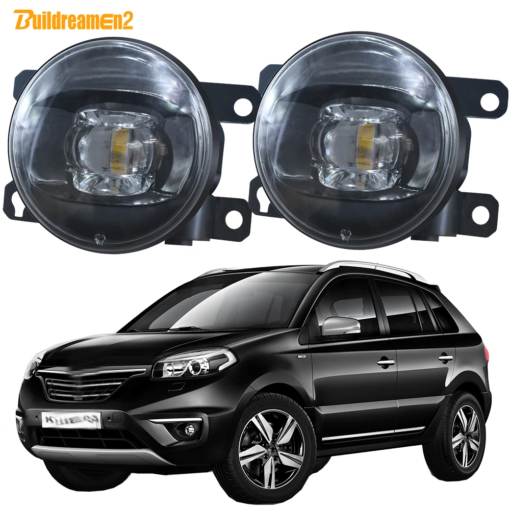 

2 X Car Right + Left Fog Light Assembly DRL For Renault Koleos HY 2008-2015 30W LED Lens Fog Daytime Running Lamp 8000LM 12V