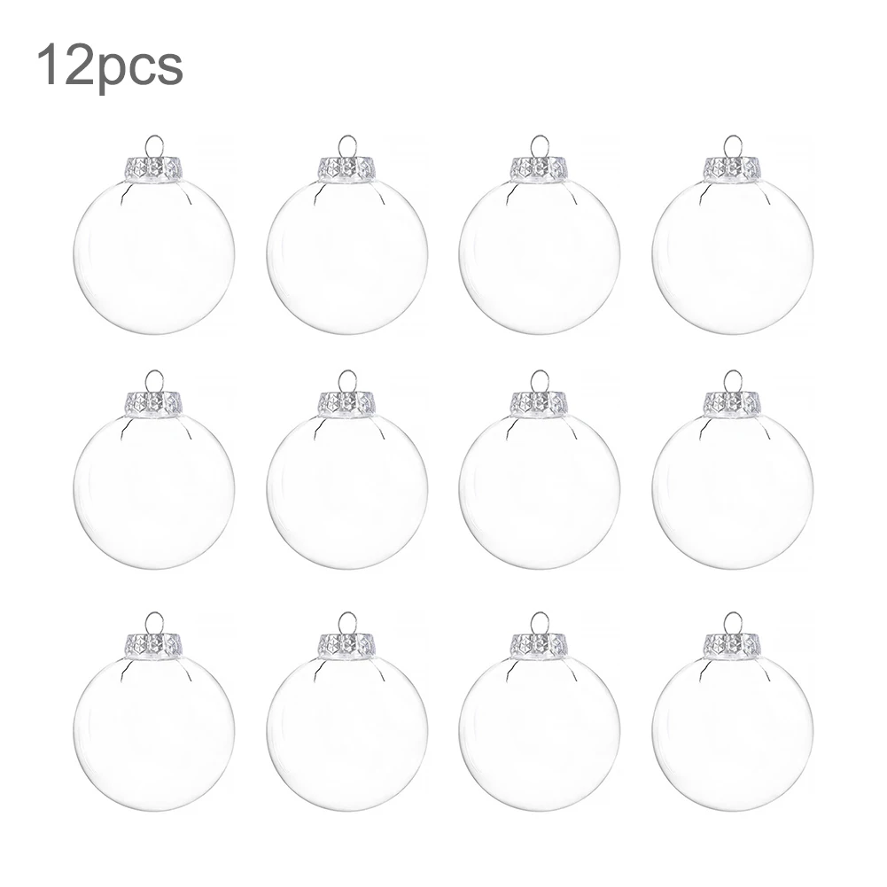 

12 шт. Прочное прозрачное украшение, небьющееся пластиковое украшение «сделай сам» для поделок, многофункциональная Заполняемая Рождествен...