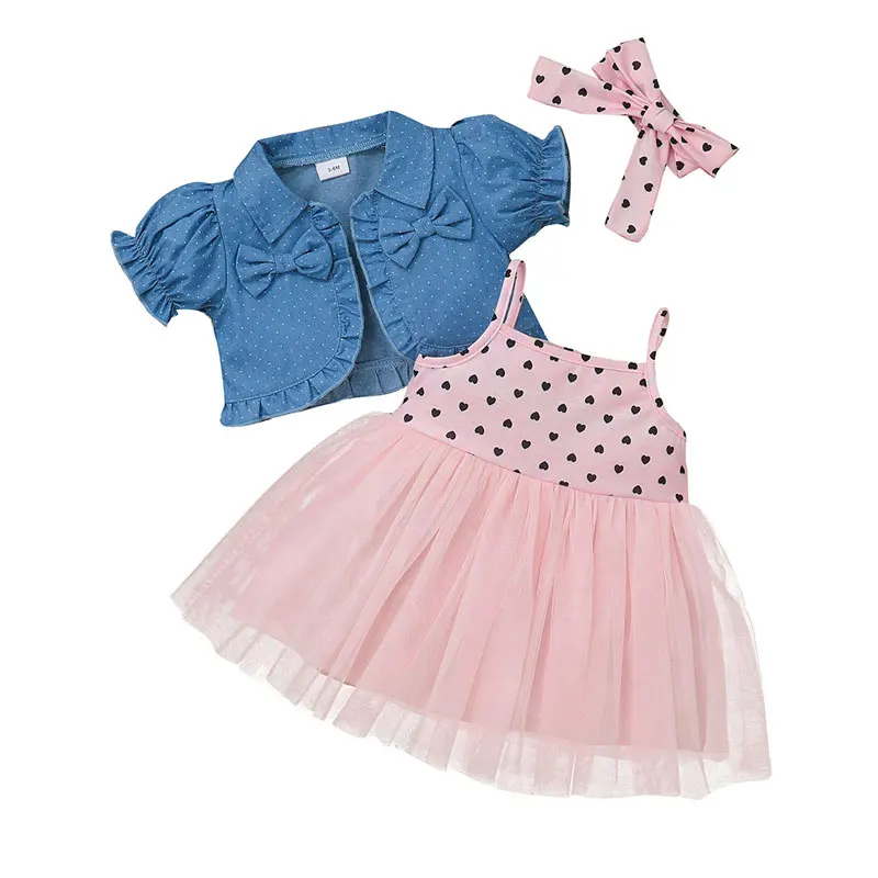 

Fashion Kids Clothes Girls Outfits 3 Pcs Summer Newborn Girls Clothing Set Long Sleeve Tops Skirt Children Clothing 1-3 Years