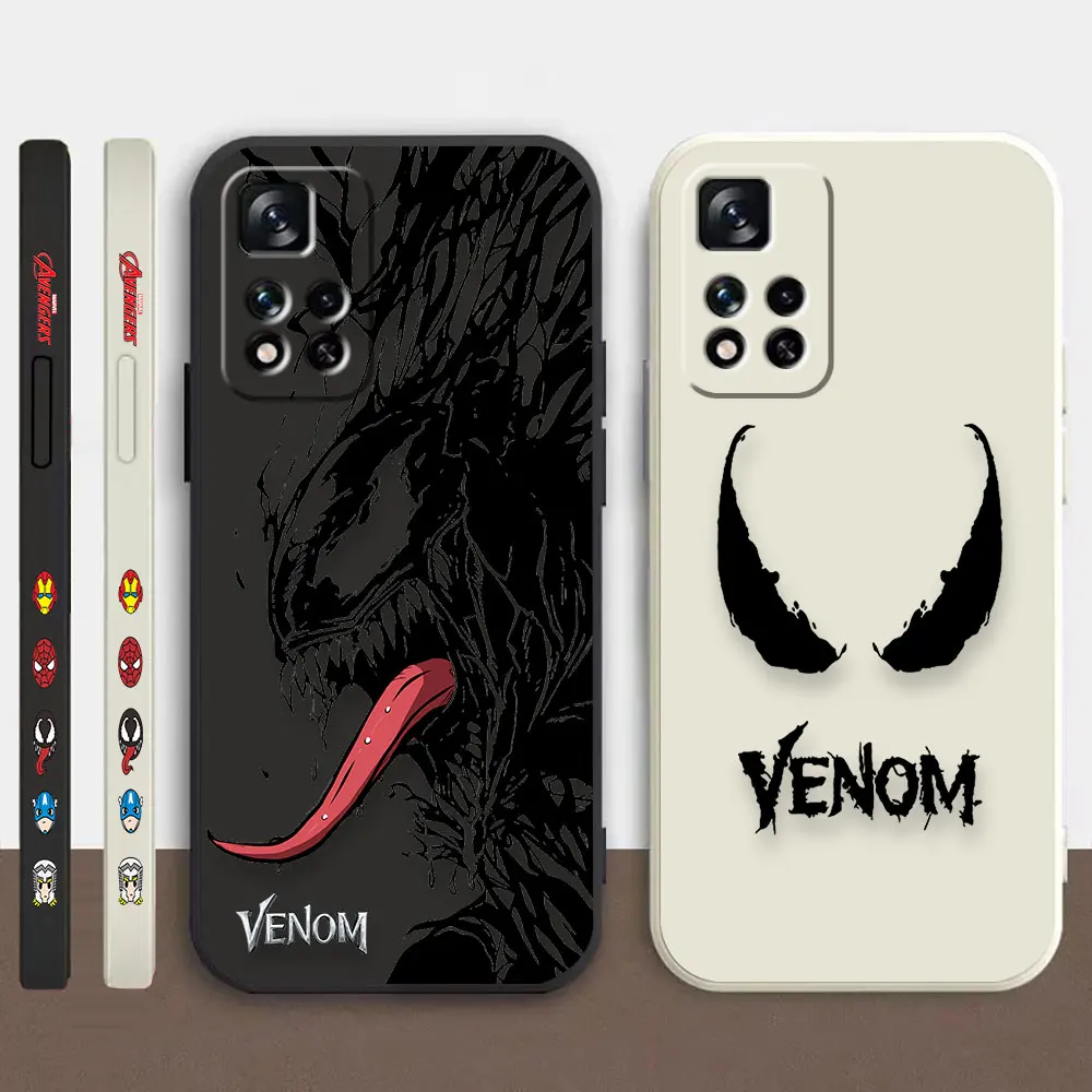 

Case For Redmi Note 12 11 11T 11R 11E 9 9S 8 7 7S PRO PLUS 4G 5G Colour Simple Liquid silicone Case Marvel Comics Venom