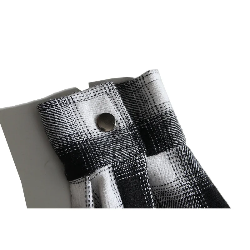 Фланелевая черно-белая винтажная рабочая одежда Askyurself Ностальгия в клетку