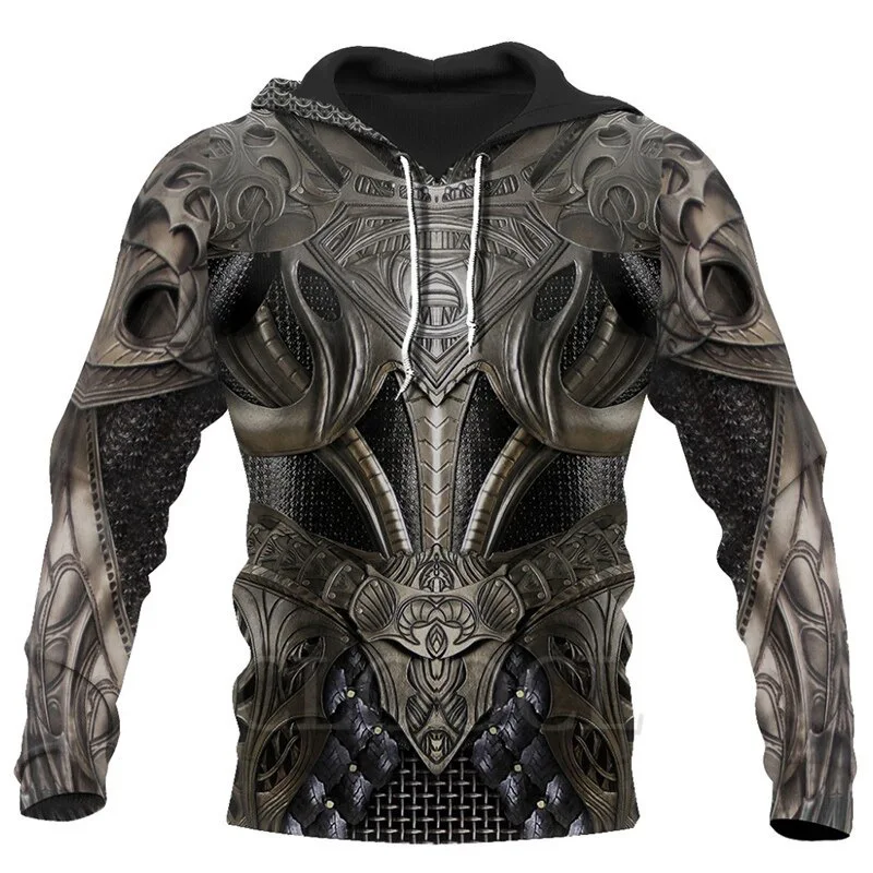 

Man's Medieval 3D Printed Knight Templar Warrior Cosplay Hoodies Fashion Harajuku Casual Pullovers Unisex Hoodie Tops