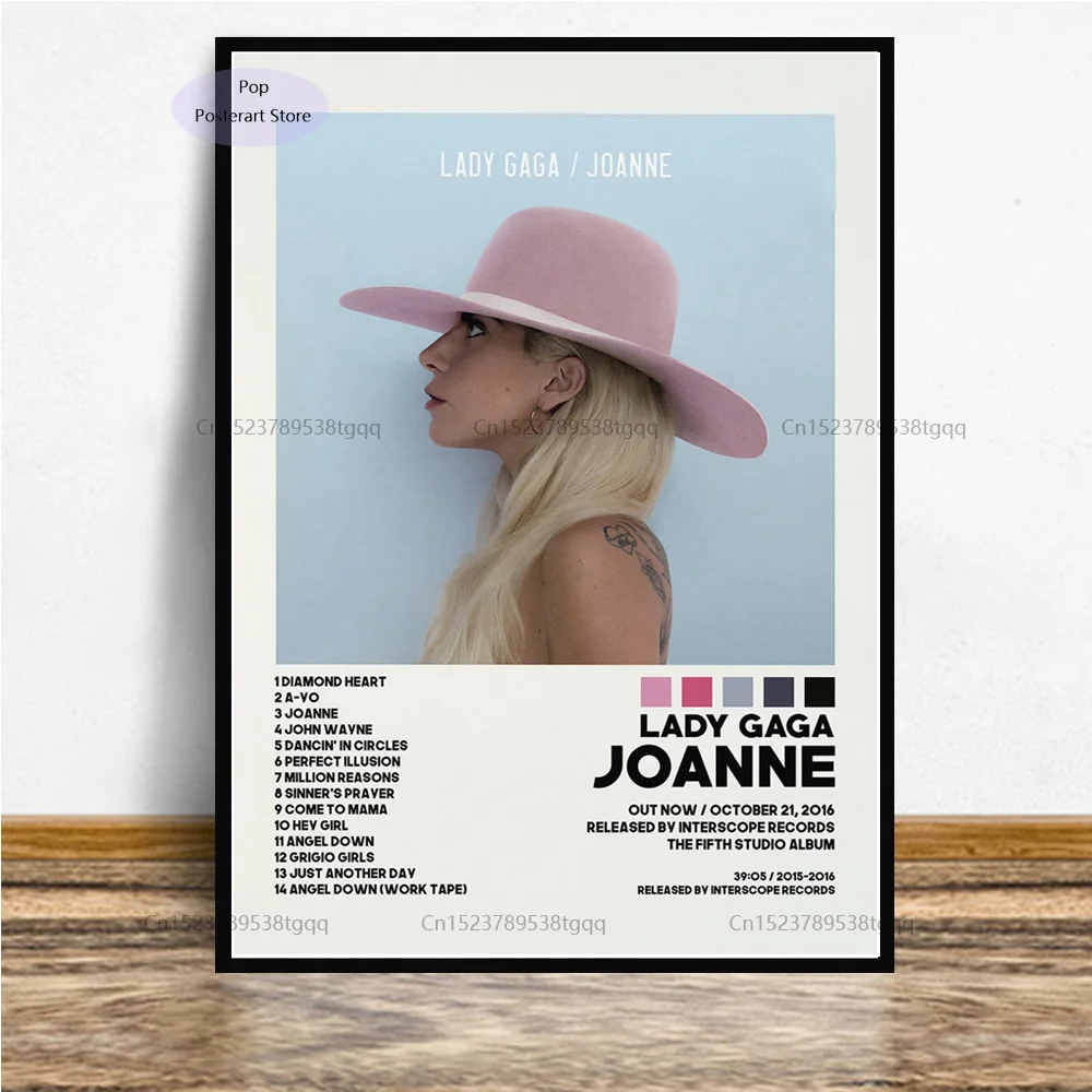 GX385 Леди Гага Джоанна музыкальная звезда Обложка альбома Треклист плакат печать