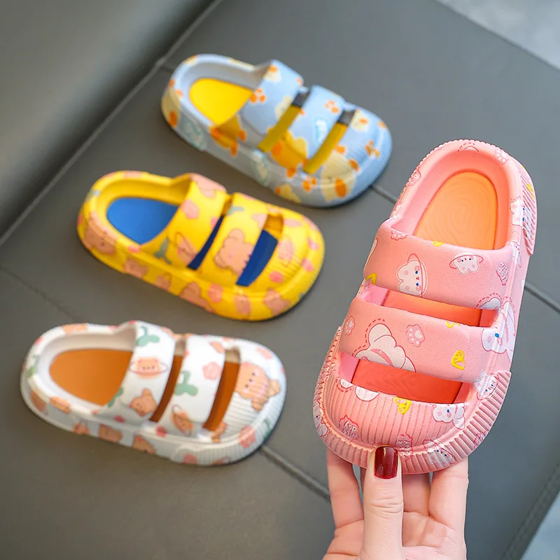 Children's slippers Summer men's and girls' non-skid bathroom shower Small and medium-sized children's indoor cool slippers