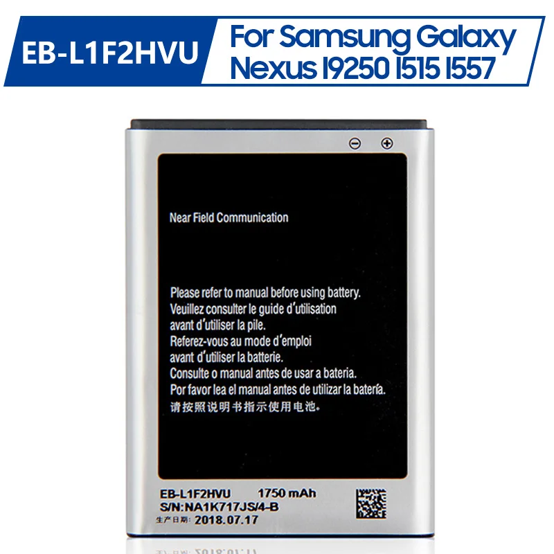 

Replacement Battery EB-L1F2HVU For Samsung Galaxy Nexus I9250 I515 I557 Phone Batteries NFC 1750mAh