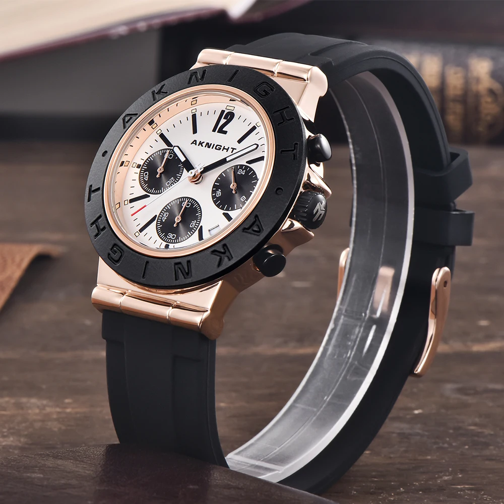 Часы наручные AKNIGHT мужские с силиконовым ремешком спортивные водонепроницаемые