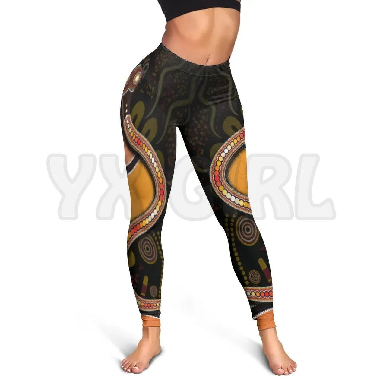 YX GIRL Women's For Girl Snake With Dot Painting 3D Printed Leggings Sexy Elastic Female Skinny Leggings Gothic Yoga Leggings