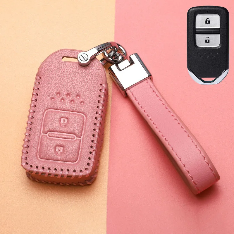 

Leather PU Car Key Case Cover For Honda Fit Lucky Vezel Accord City Civic Jazz BRV BR-V HRV Shuttle GP8 CRV Jade Freed Odyssey