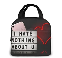 i hate nothing about u tote lunch bags portable insulated lunch box container cooler bag