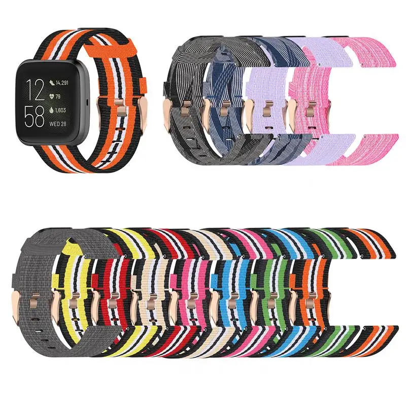 

Elastic Loop Nylon Strap for Fitbit Blaze Smart watch Adjustable Sport Watchband Bracelet for Fitbit Versa 2 1/Versa Lite