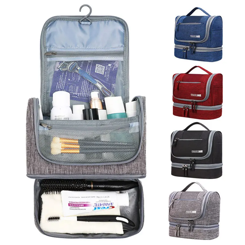 Portable Hangable Toiletry Bag Multifunctional Wet and Dry Cosmetic Storage Bag Large Capacity Business Travel Organizer