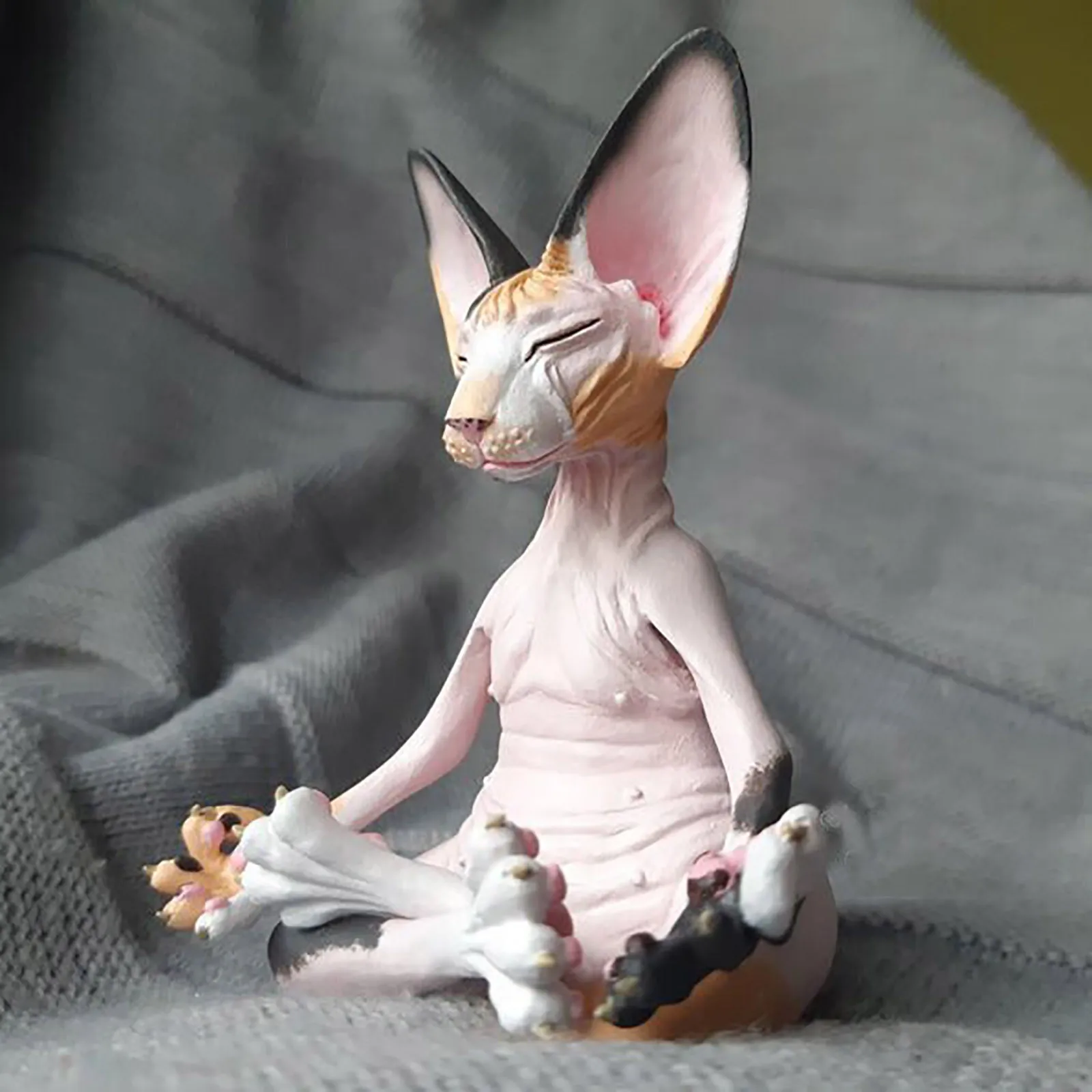 

Z30 8cm Cat Meditate Statue Collectible Figurines Miniature Decor Sphynx Desktop Decoration Animal Model Figure HomeDecor Sphinx