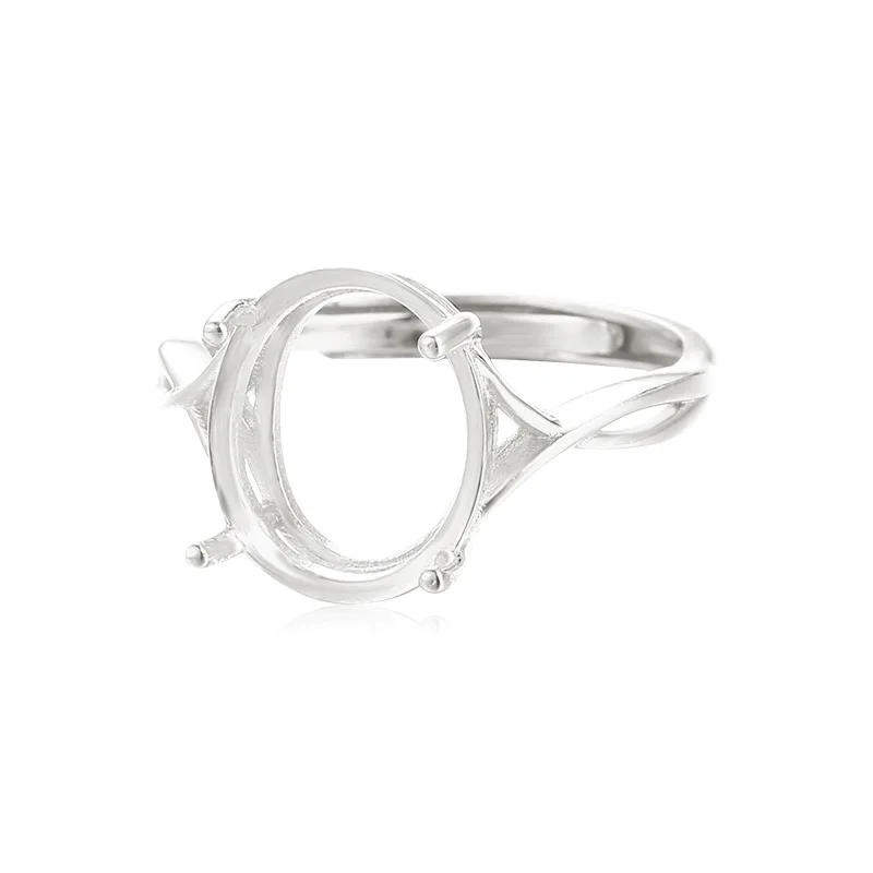 7x9mm 8x10mm 9X11mm S925 Sterling Silver Adjustable Blank Ring Base For Cabochons Cameo Ring Jewelry Findings Making Accessories