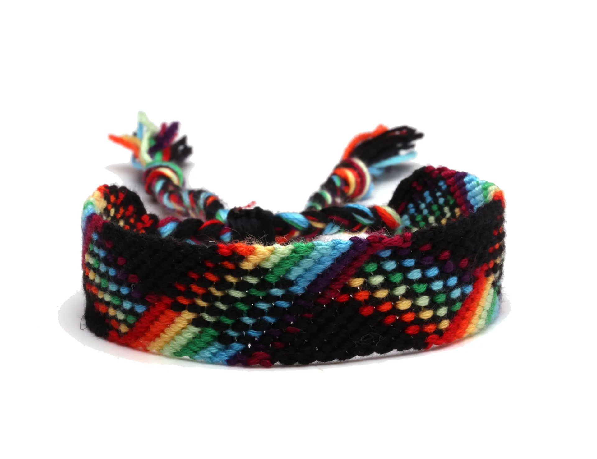 Rainbow Braided Bracelet Boho Handmade Lesbian LGBT Pride Gay Woven Hand Rope Handwoven Friendship Jewelry Party Gift |