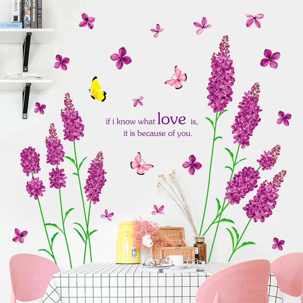 

Теплые самоклеящиеся настенные наклейки для спальни, лавандовый фон, настенные наклейки, Настенные обои, картины, декоративные картины на с...