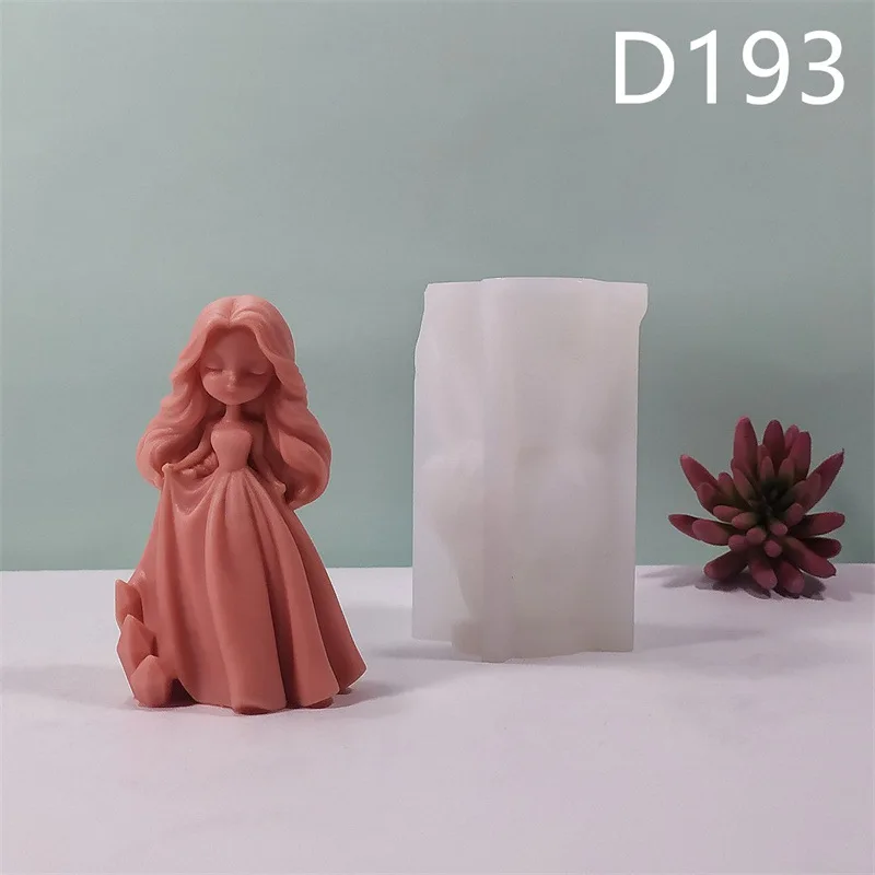 

D193 Princess Girl Candle Silicone Mold Gypsum form Carving Art Aromatherapy Plaster Home Decoration Mold Gift Handmade