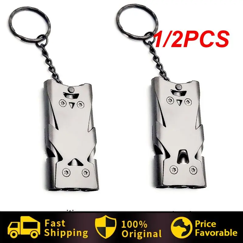 

1/2PCS Double Pipe Whistle Pendant Keychain High Decibel Outdoor Survival Emergency Whistle Camping Tool Multifunction Whistle