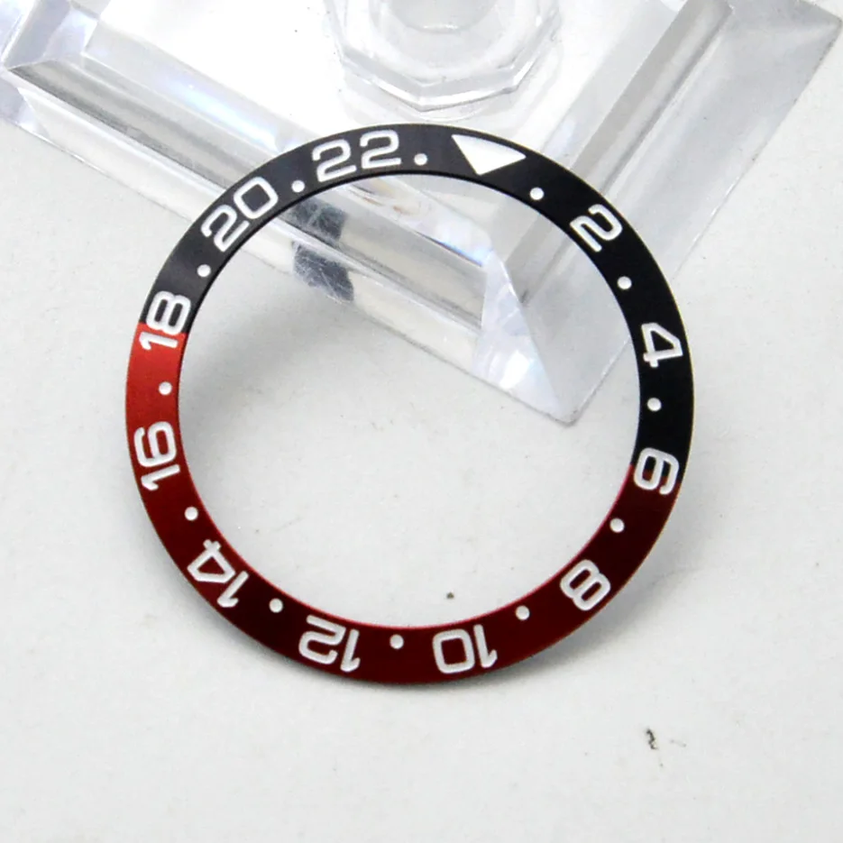 38mm Watch Bezel Aluminum Ring GMT Black and Red Ring  New Ring Mouth Watch Bezels Parts Men Watch Accessories enlarge