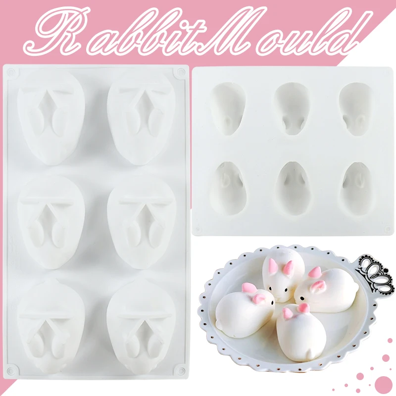

New Cake Decorating Moulds Silicone 3D Bunny Rabbit Cake Molds Silicone Molds For Baking Dessert Mousse Multi-cavity Easter Deco