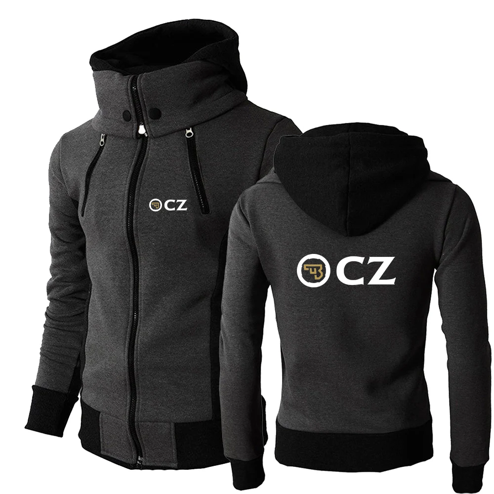 

2023 Spring Autumn CZ Ceska Zbrojovka Czech Firearms Logo Print Multi Zip Design Cotton Comfortable Popular Hooded Hoodies Coats