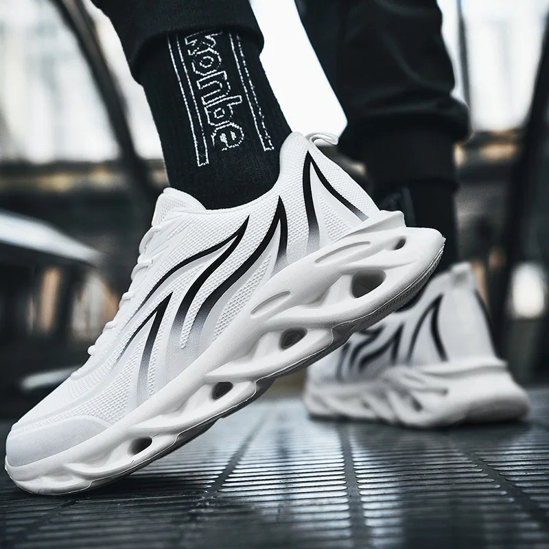 Cheap Hot Sale Mesh Red Running Shoes Men Breathable Light Sport Shoes for Man Non-slip Print Men's Chunky Sneakers Big Size 46