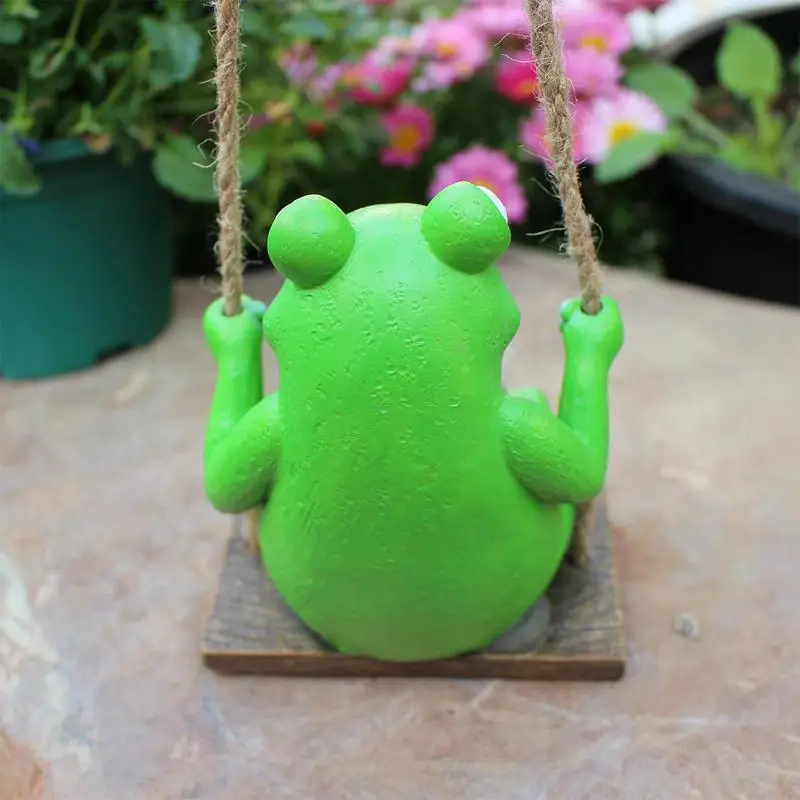 Каучуковые лягушки Милые качели искусственные кактусы горшок подвесной садовый