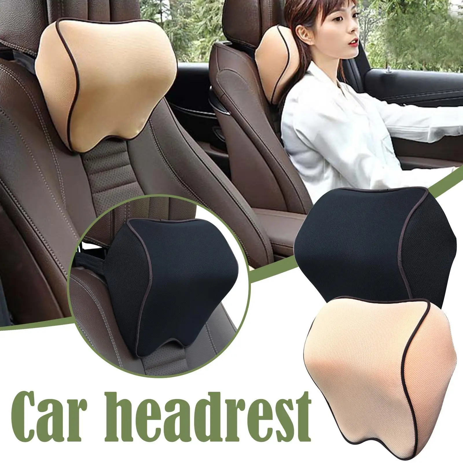 

Car Neck Headrest Pillow Memory Cotton Cushion Auto Seat Head Support Neck Protector Automobiles Seat Neck Rest Car Accessories
