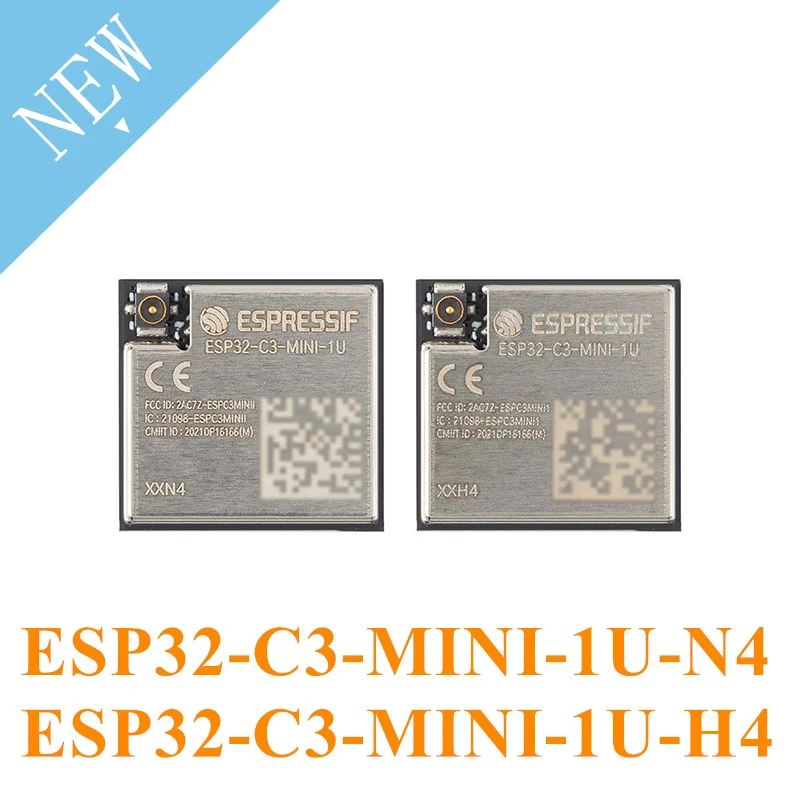 

ESP32-C3-MINI-1U-N4 ESP32-C3-MINI-1U-H4 Wi­Fi Bluetooth-compatible BLE 5 Module 4MB Flash PCB Antenna ESP32-C3FH4 ESP32-C3FN4