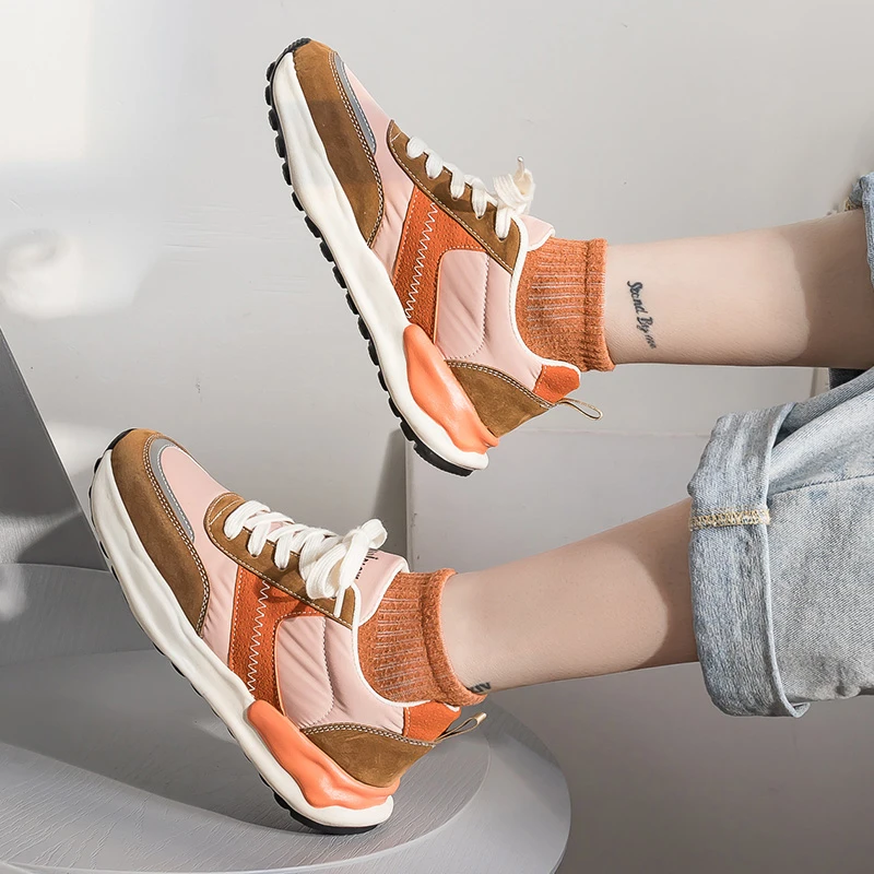 

New 2022 Spring and Autumn Ladies Thick Sole Sneakers Casual Shoes All-match Women's Dad Shoes Sports Casual Shoes Size 35-40