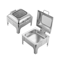 restaurant equipment buffet chafing dishes buffet food warmers stainless steel with clear glass modern style
