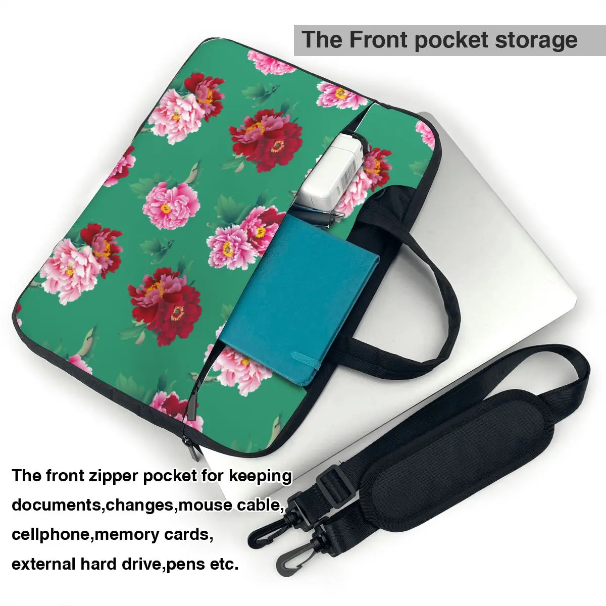 Сумка для ноутбука чехол Северо-восточного большого цветка розовая сумка Rose13 14 15