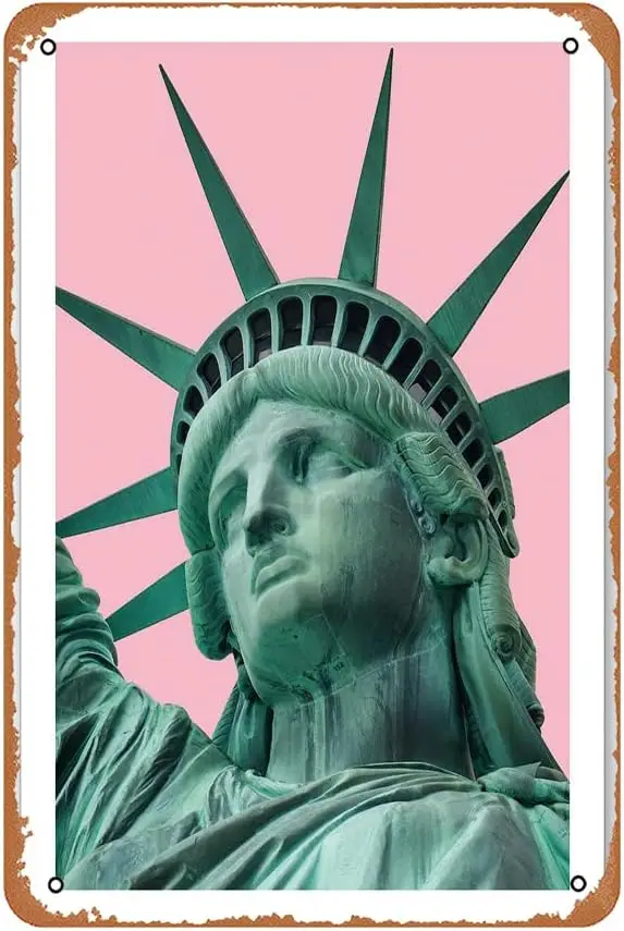 Lberty Metl Sgns Decorcn Vntge Tn 128 nch ron Pntng Wll Decor Resturnt Br Cfe Club Ktchen