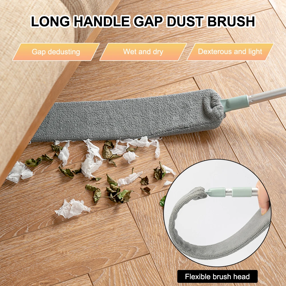 

Detachable Long Handle Dust Brush Bedside Dust Brush Household Gap Telescopic Sofa Gap Microfibre Duster Hand Artifact Cleaning