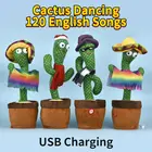 120 музыкальный кактус, плюшевая игрушка, электрическое пение, танцы и скручивание, кактус, светящаяся запись, обучение разговору, скручивание, плюшевая игрушка