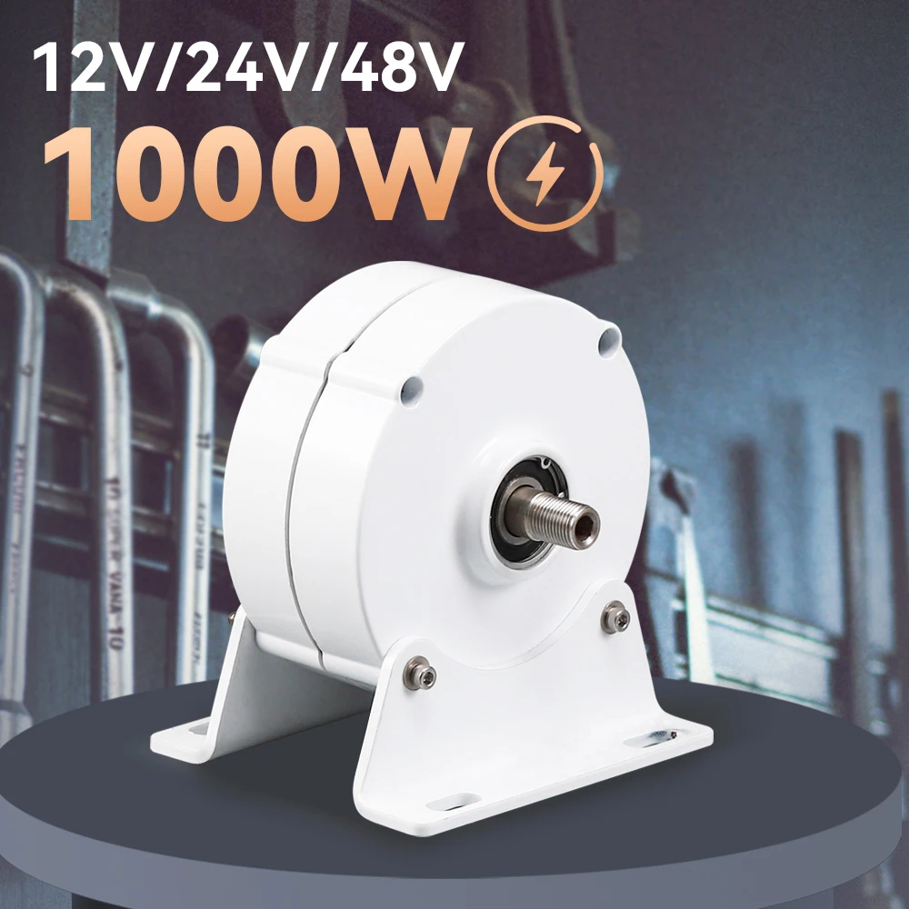 

Electric Generator 1000W Low Speeds 24V 12V 48V 3 Phase Gearless Permanent Magnet AC Alternators For Wind Water Turbine Home Use