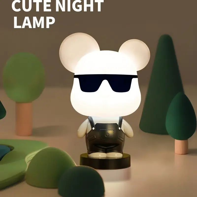 

HMTX 1pc 13inch/33cm Cowboy Cool Bear Shaped Touch Desk Lamp