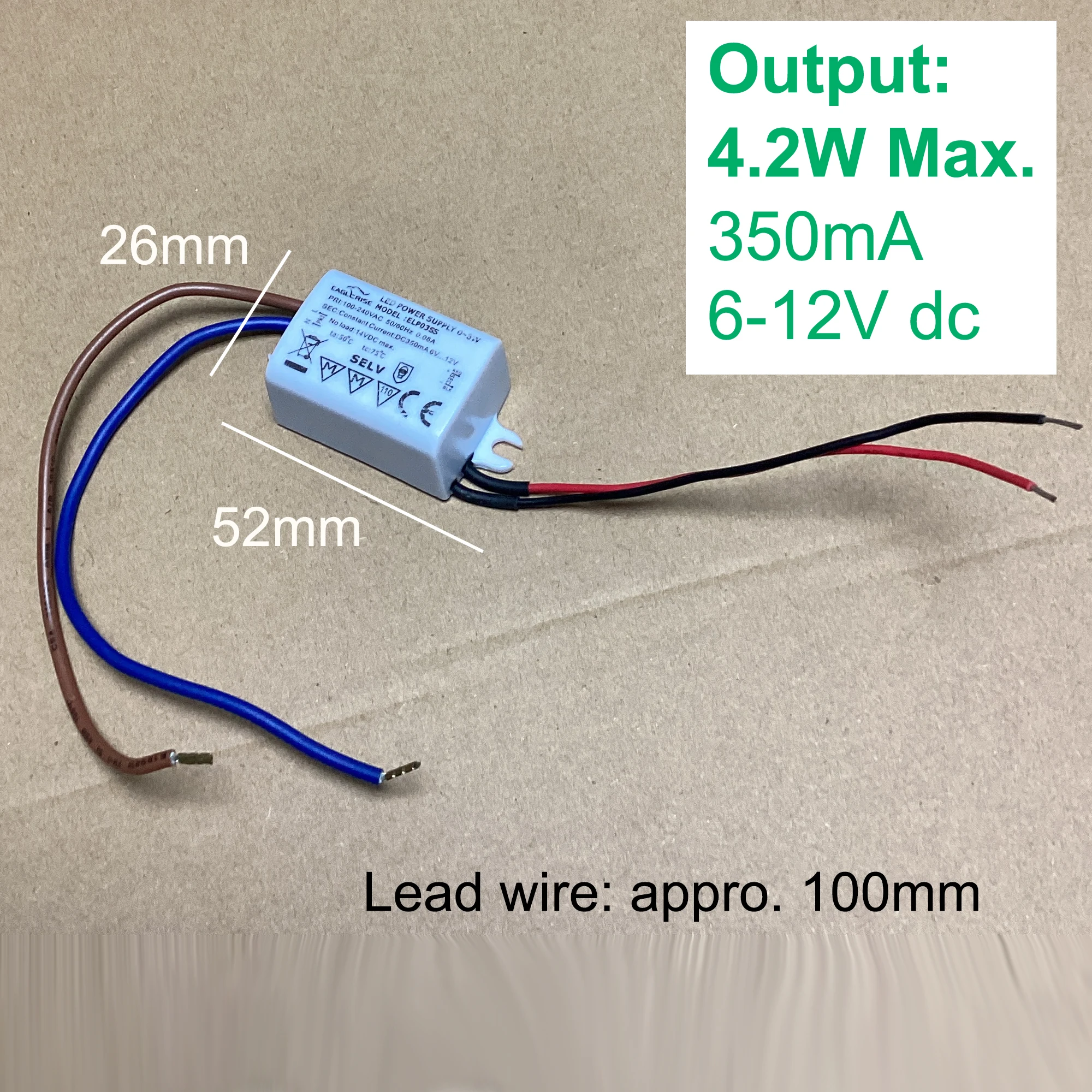 

Трансформатор освещения EBP003C0350SS 350 мА 2,8 В