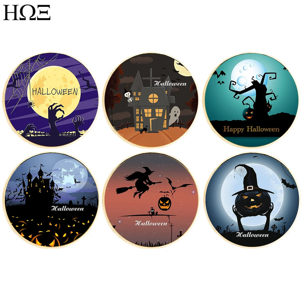 

6pcs/set Halloween Gold Plated Commemorative Coin Metal Craft Decoration Coin Collection Business Gift